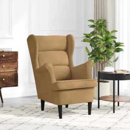 Fauteuil marron velours