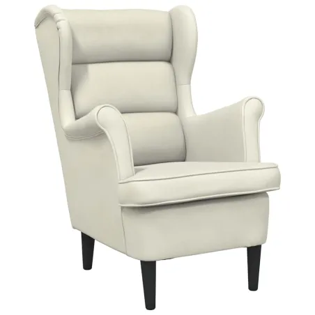 Fauteuil blanc crème velours