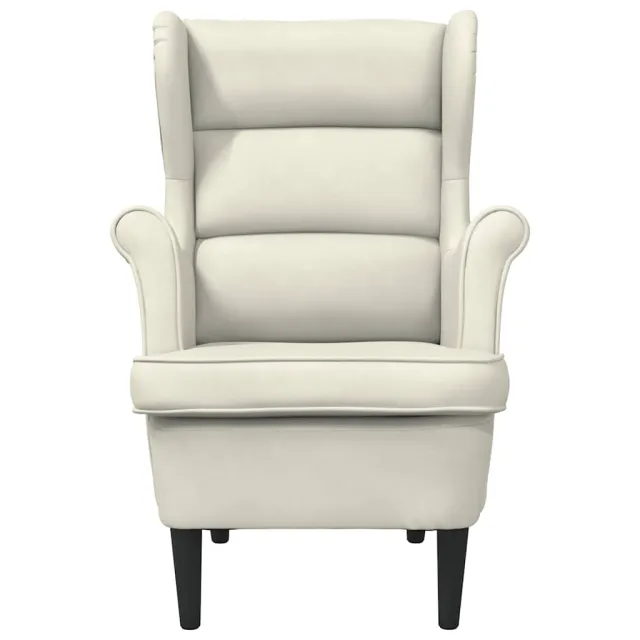 Fauteuil blanc crème velours