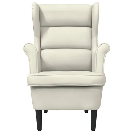 Fauteuil blanc crème velours