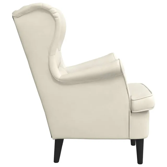Fauteuil blanc crème velours