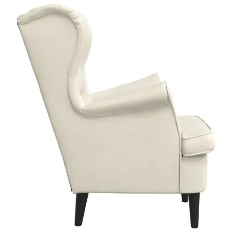 Fauteuil blanc crème velours