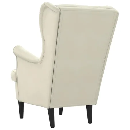 Fauteuil blanc crème velours