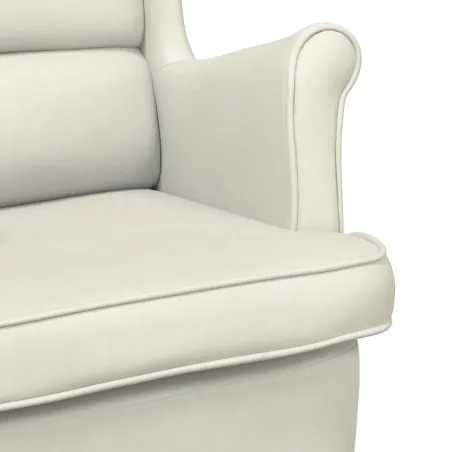Fauteuil blanc crème velours