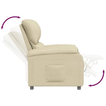 Fauteuil inclinable Crème Tissu