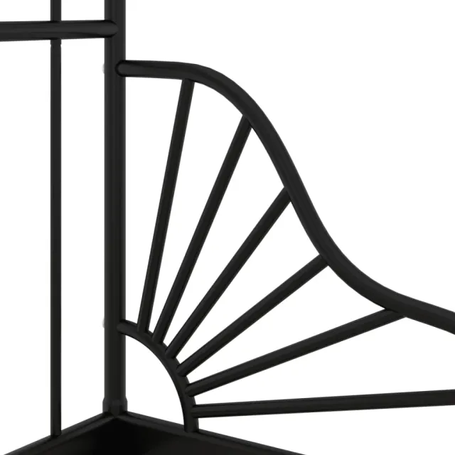 Cadre de lit extensible sans matelas Noir Métal 80x130/200 cm