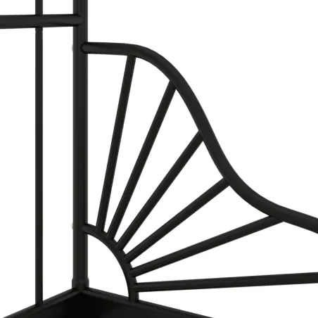 Cadre de lit extensible sans matelas Noir Métal 80x130/200 cm