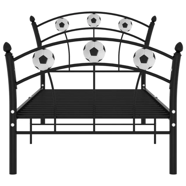 Cadre de lit sans matelas noir métal 90x200 cm