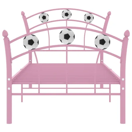 Cadre de lit sans matelas rose métal 90x200 cm