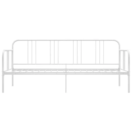 Cadre de canapé-lit sans matelas blanc métal 90x200 cm