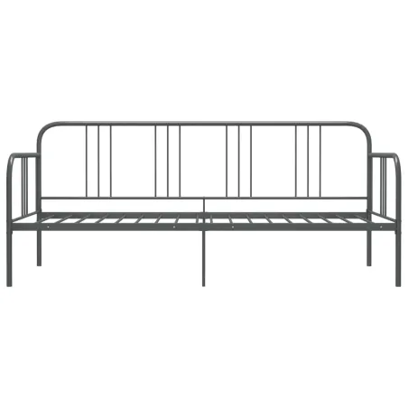 Cadre de canapé-lit sans matelas gris métal 90x200 cm