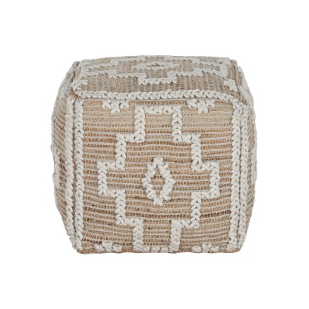Reposapiés Home ESPRIT Blanco Natural 45 x 45 x 45 cm 2