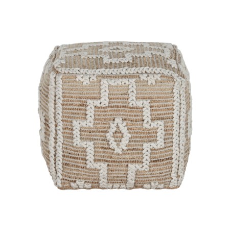 Reposapiés Home ESPRIT Blanco Natural 45 x 45 x 45 cm