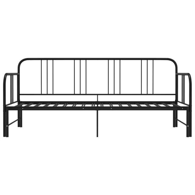 Cadre de canapé-lit extensible sans matelas Noir Métal 90x200cm
