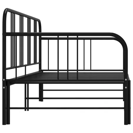 Cadre de canapé-lit extensible sans matelas Noir Métal 90x200cm