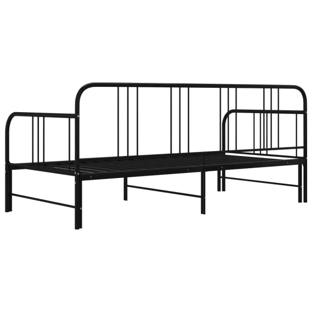 Cadre de canapé-lit extensible sans matelas Noir Métal 90x200cm