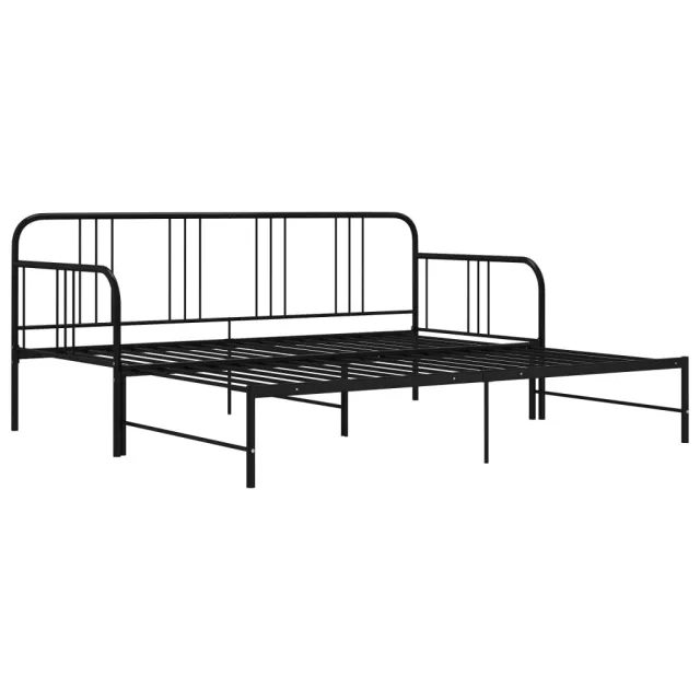 Cadre de canapé-lit extensible sans matelas Noir Métal 90x200cm