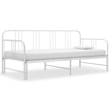 Cadre de canapé-lit extensible sans matelas blanc 90x200 cm
