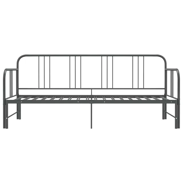 Cadre de canapé-lit extensible sans matelas gris métal 90x200cm