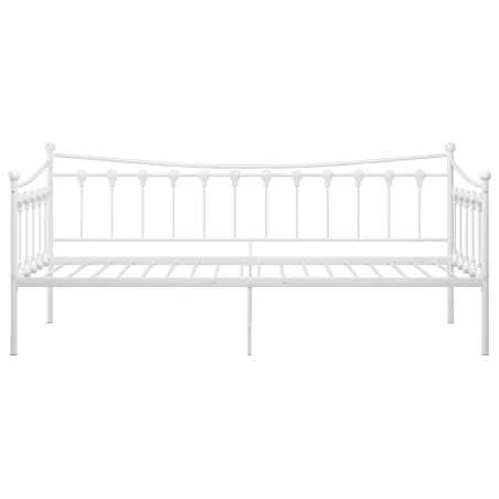 Cadre de canapé-lit sans matelas blanc métal 90x200 cm