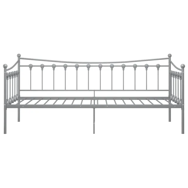 Cadre de canapé-lit sans matelas gris métal 90x200 cm