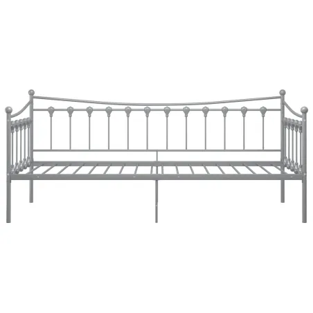 Cadre de canapé-lit sans matelas gris métal 90x200 cm