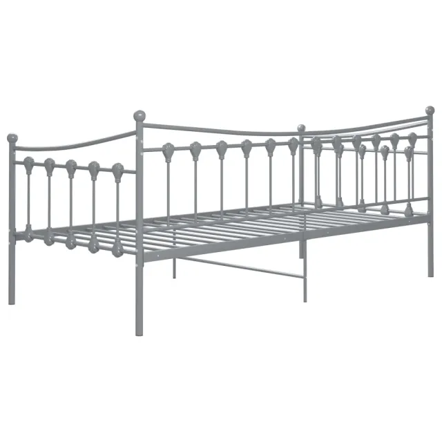 Cadre de canapé-lit sans matelas gris métal 90x200 cm