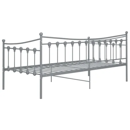 Cadre de canapé-lit sans matelas gris métal 90x200 cm
