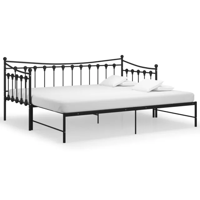 Cadre de canapé-lit extensible sans matelas Noir Métal 90x200cm