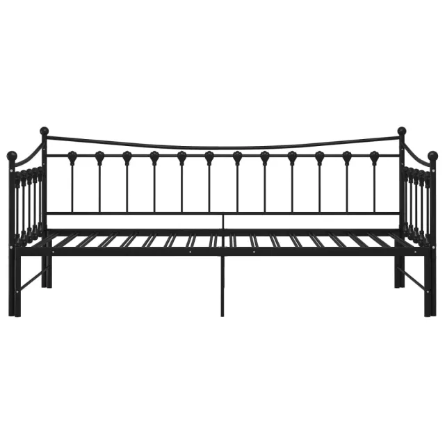 Cadre de canapé-lit extensible sans matelas Noir Métal 90x200cm