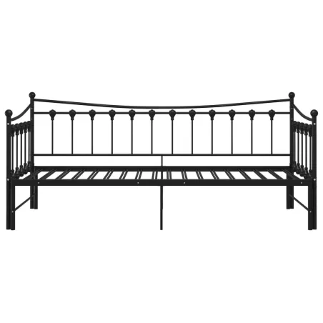 Cadre de canapé-lit extensible sans matelas Noir Métal 90x200cm