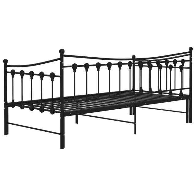 Cadre de canapé-lit extensible sans matelas Noir Métal 90x200cm