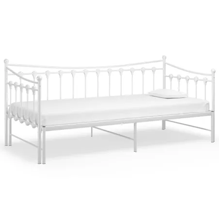 Cadre de canapé-lit extensible sans matelas blanc 90x200 cm