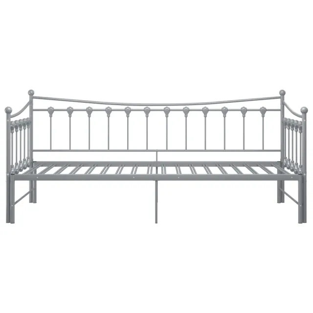 Cadre de canapé-lit extensible sans matelas gris métal 90x200cm