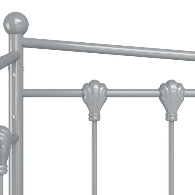 Cadre de canapé-lit extensible sans matelas gris métal 90x200cm