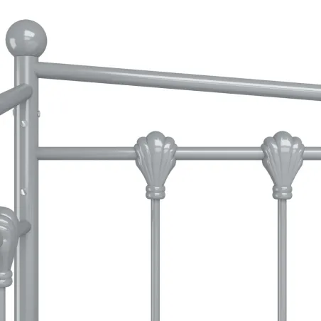 Cadre de canapé-lit extensible sans matelas gris métal 90x200cm