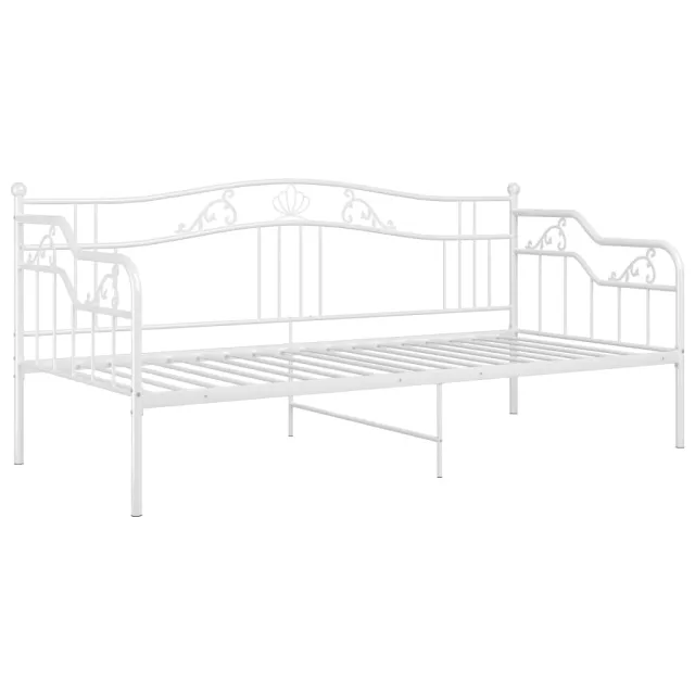 Cadre de canapé-lit sans matelas blanc métal 90x200 cm