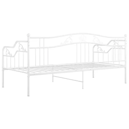 Cadre de canapé-lit sans matelas blanc métal 90x200 cm