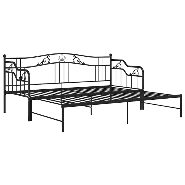 Cadre de canapé-lit extensible sans matelas Noir Métal 90x200cm