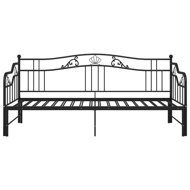 Cadre de canapé-lit extensible sans matelas Noir Métal 90x200cm