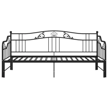 Cadre de canapé-lit extensible sans matelas Noir Métal 90x200cm