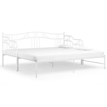 Cadre de canapé-lit extensible sans matelas blanc 90x200 cm