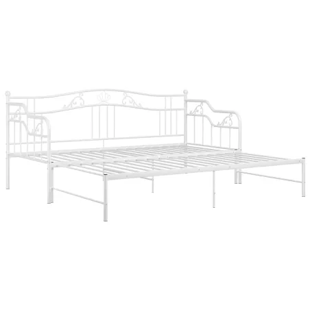 Cadre de canapé-lit extensible sans matelas blanc 90x200 cm