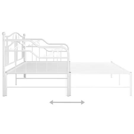 Cadre de canapé-lit extensible sans matelas blanc 90x200 cm