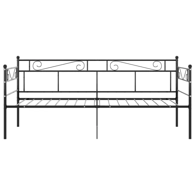 Cadre de canapé-lit sans matelas noir métal 90x200 cm