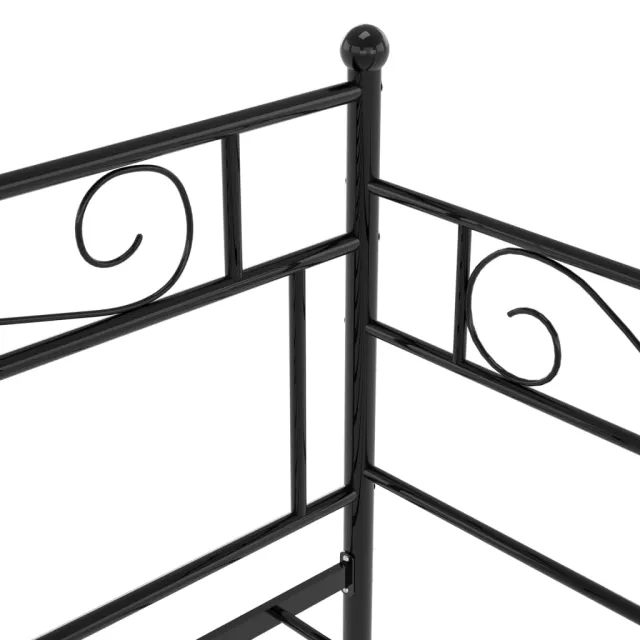 Cadre de canapé-lit sans matelas noir métal 90x200 cm