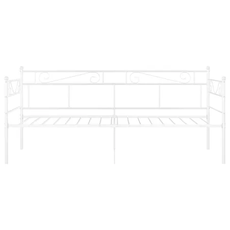 Cadre de canapé-lit sans matelas blanc métal 90x200 cm