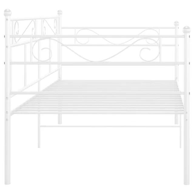 Cadre de canapé-lit sans matelas blanc métal 90x200 cm