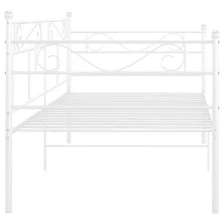 Cadre de canapé-lit sans matelas blanc métal 90x200 cm