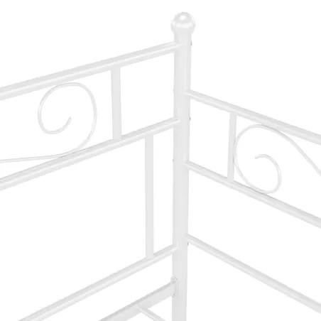 Cadre de canapé-lit sans matelas blanc métal 90x200 cm